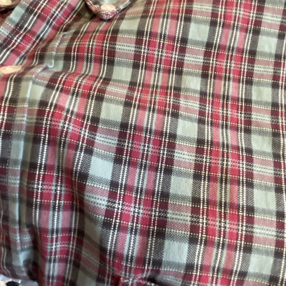 Men's Ralph Lauren Plaid Cotton Button Down Long Sleeve Shirt Sz XL Gray Red Blk - Picture 9 of 9